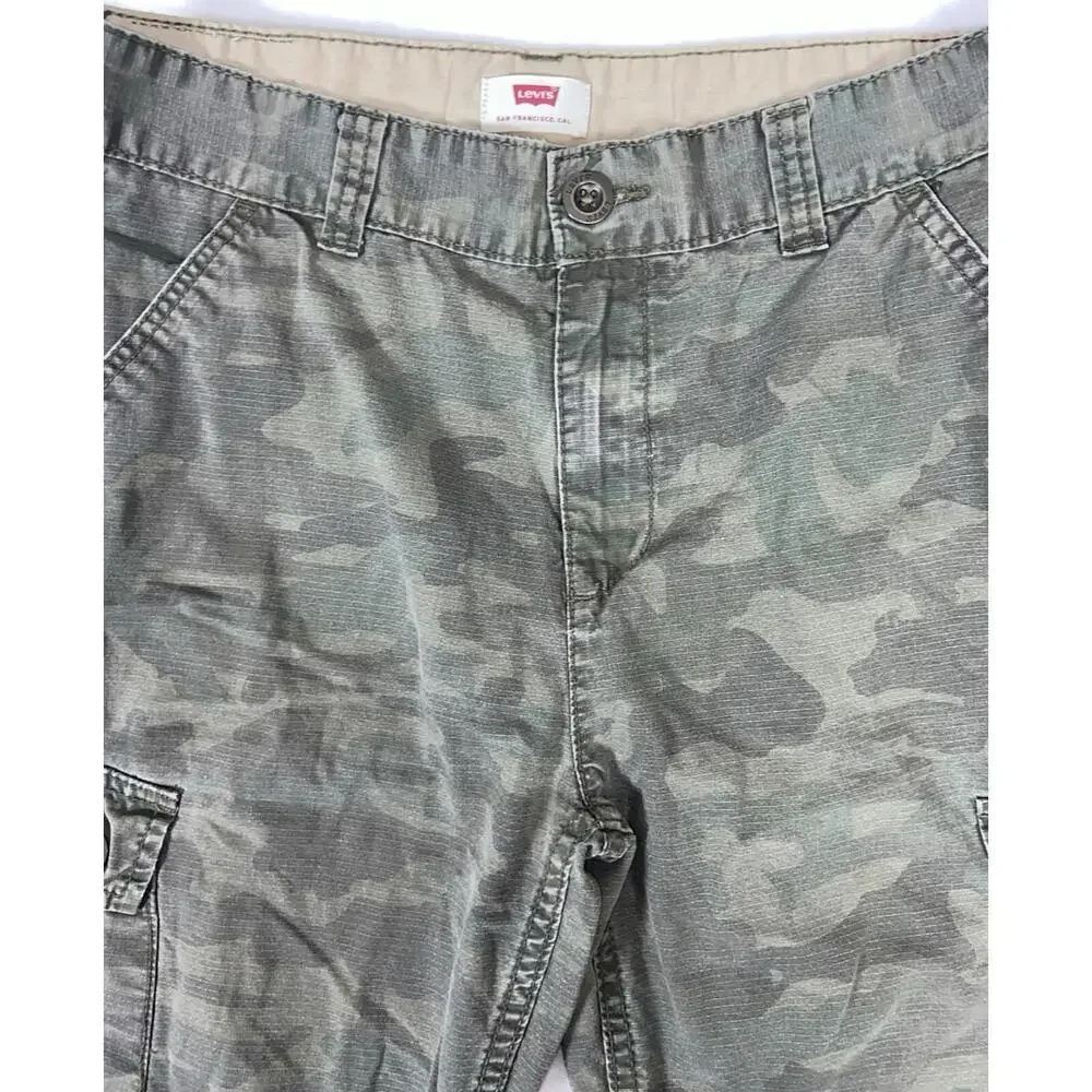 Levis Shorts Mens 18 Regular 29 Waist Camouflage Military Workwear Cargo Casual